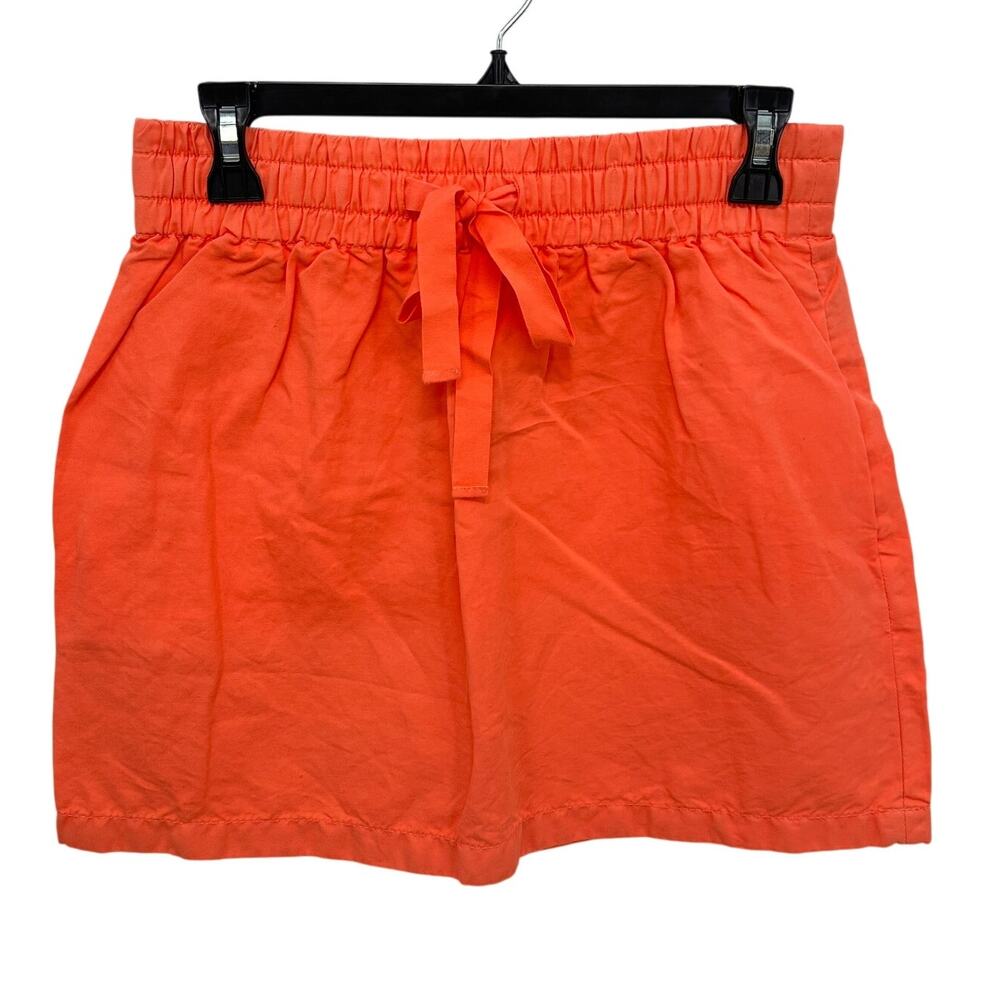 J.CRE NWT Coral Orange Paperbag Elastic Waist Cotton Mini Skirt // 00